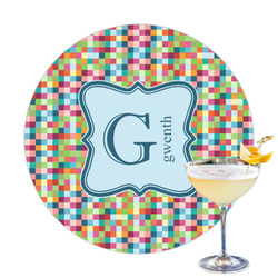 Retro Pixel Squares Printed Drink Topper (Personalized)
