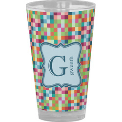Retro Pixel Squares Pint Glass - Full Color (Personalized)