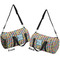 Retro Pixel Squares Duffle bag large front and back sides