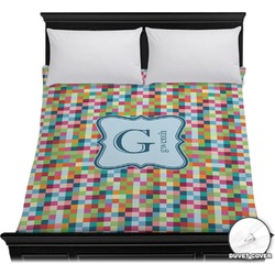 Retro Pixel Squares Duvet Cover - Full / Queen (Personalized)