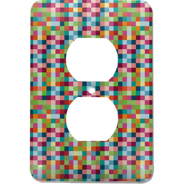 Custom Retro Pixel Squares Electric Outlet Plate