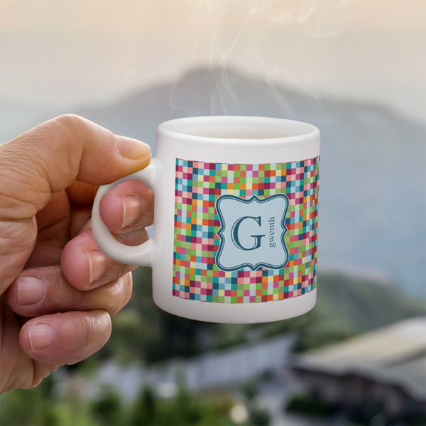 Custom Retro Pixel Squares Single Shot Espresso Cup - Single (Personalized)