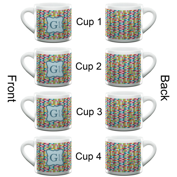 Retro Pixel Squares Espresso Cup - 6oz (Double Shot Set of 4) APPROVAL