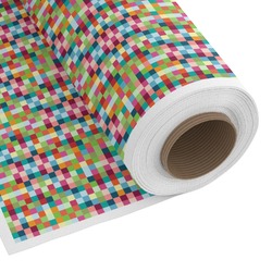 Retro Pixel Squares Fabric by the Yard - Copeland Faux Linen