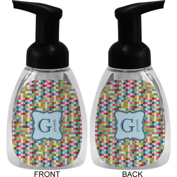 Retro Pixel Squares Foam Soap Bottle (Front & Back)