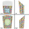 Retro Pixel Squares French Fry Favor Box - Front & Back View