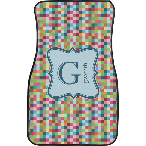 Retro Pixel Squares Front Seat Car Mat