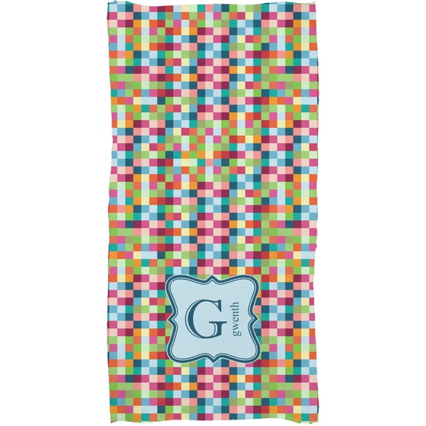 Retro Pixel Squares Full Sized Bath Towel - Apvl