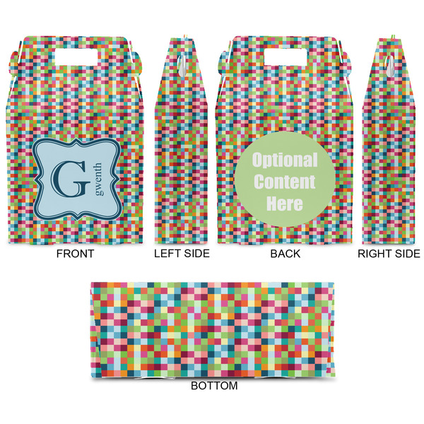 Retro Pixel Squares Gable Favor Box - Approval