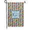 Retro Pixel Squares Small Garden Flag - Double Sided w/ Name and Initial