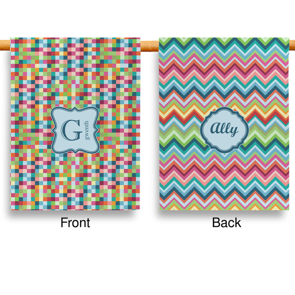 Retro Pixel Squares Garden Flags - Large - Double Sided - APPROVAL