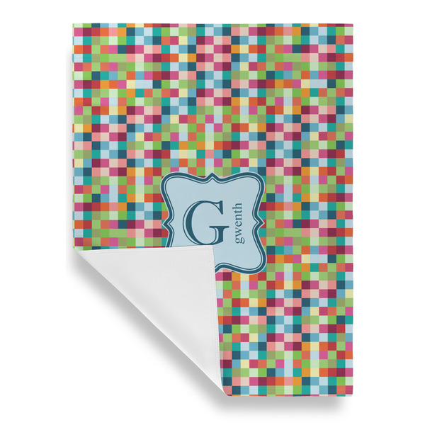 Retro Pixel Squares Garden Flags - Large - Single Sided - FRONT FOLDED