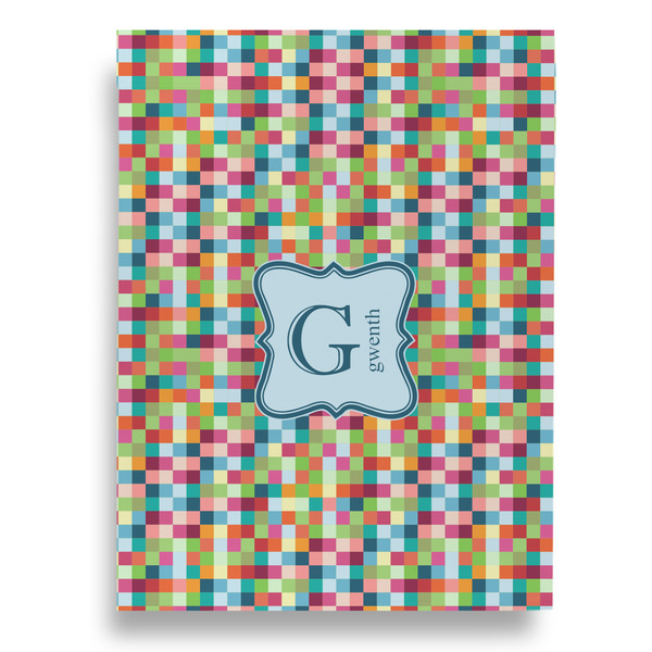 Retro Pixel Squares Garden Flags - Large - Single Sided - FRONT