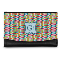 Retro Pixel Squares Genuine Leather Women's Wallet - Small (Personalized)