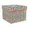 Retro Pixel Squares Gift Box with Lid - Canvas Wrapped - Large (Personalized)