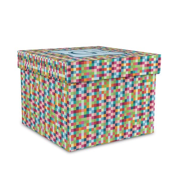 Custom Retro Pixel Squares Gift Box with Lid - Canvas Wrapped - Medium (Personalized)