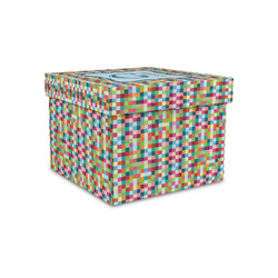Retro Pixel Squares Gift Box with Lid - Canvas Wrapped - Small (Personalized)