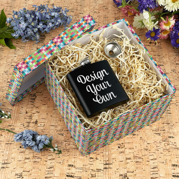 Retro Pixel Squares Gift Boxes with Lid - Canvas Wrapped - X-Large - In Context