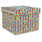 Retro Pixel Squares Gift Boxes with Lid - Canvas Wrapped - XX-Large - Front/Main