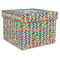 Retro Pixel Squares Gift Box with Lid - Canvas Wrapped - XX-Large (Personalized)