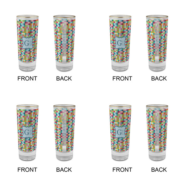 Retro Pixel Squares Glass Shot Glass - 2 oz - Set of 4 - APPROVAL