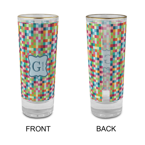 Retro Pixel Squares Glass Shot Glass - 2 oz - Single - APPROVAL