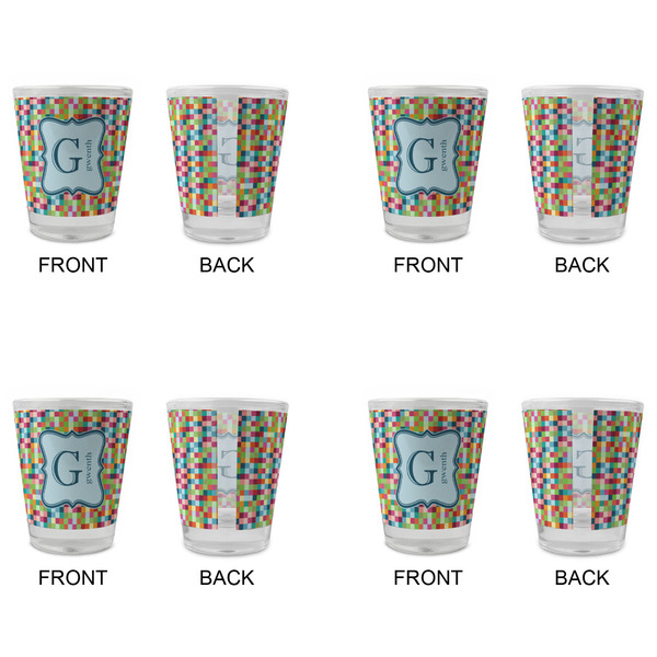 Retro Pixel Squares Glass Shot Glass - Standard - Set of 4 - APPROVAL