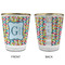 Retro Pixel Squares Glass Shot Glass - with gold rim - APPROVAL