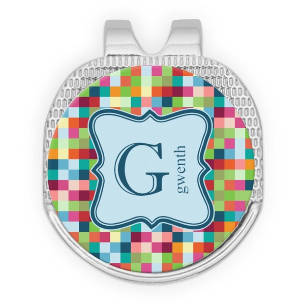 Retro Pixel Squares Golf Ball Hat Marker Hat Clip