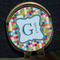 Retro Pixel Squares Golf Ball Marker Hat Clip - Gold - Close Up