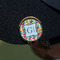 Retro Pixel Squares Golf Ball Marker Hat Clip - Gold - On Hat