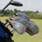 Retro Pixel Squares Golf Club Cover - Set of 9 - On Clubs