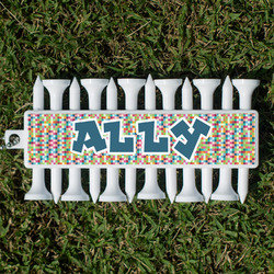 Retro Pixel Squares Golf Tees & Ball Markers Set (Personalized)