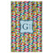 Retro Pixel Squares Golf Towel - Poly-Cotton Blend w/ Name and Initial