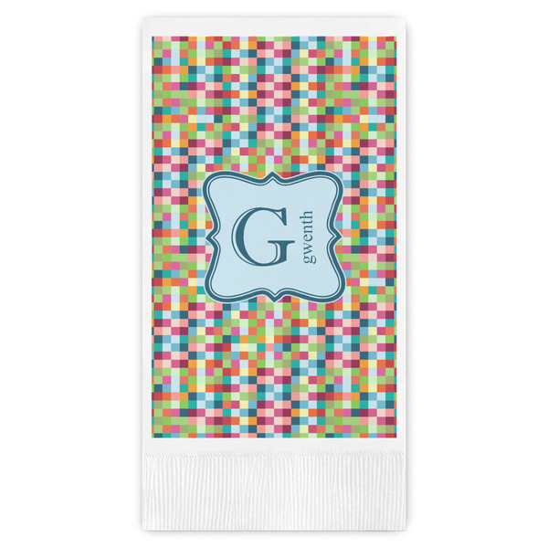 Custom Retro Pixel Squares Guest Paper Towels - Full Color (Personalized)