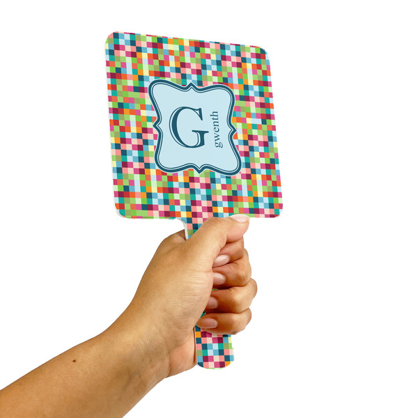 Retro Pixel Squares Hand Mirrors - Alt View