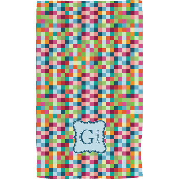 Retro Pixel Squares Hand Towel (Personalized) Full