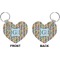 Retro Pixel Squares Heart Keychain (Front + Back)