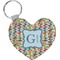 Retro Pixel Squares Heart Keychain (Personalized)