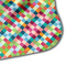 Retro Pixel Squares Hooded Baby Towel- Detail Corner