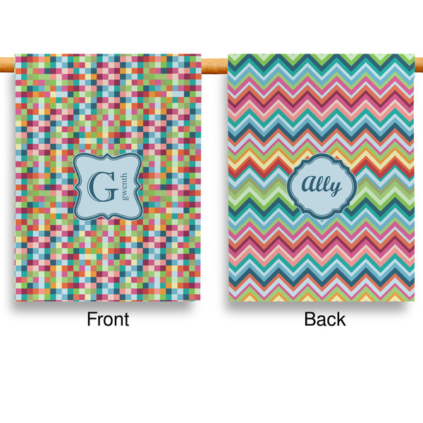 Retro Pixel Squares House Flags - Double Sided - APPROVAL