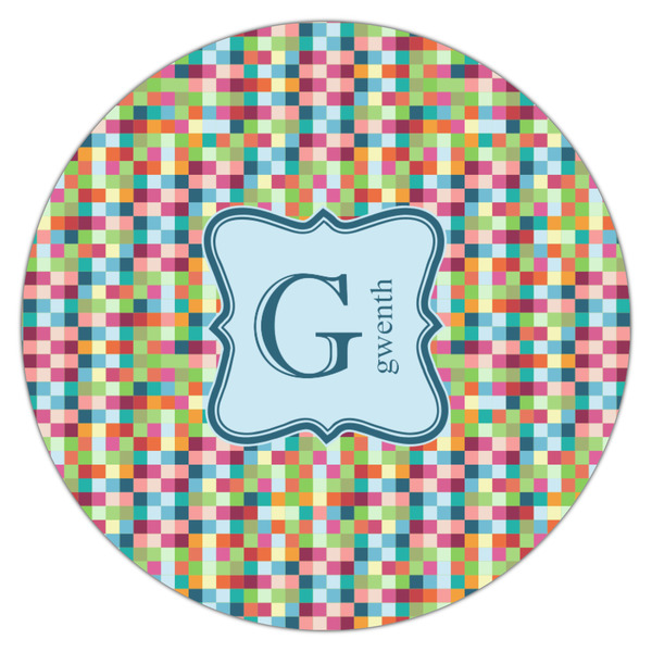 Retro Pixel Squares Icing Circle - Medium - Single