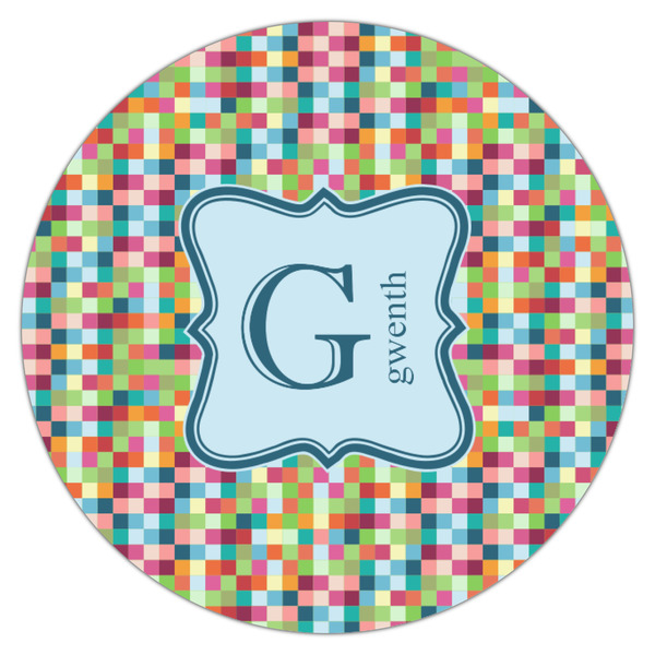 Retro Pixel Squares Icing Circle - Small - Single