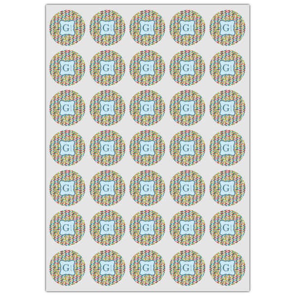 Retro Pixel Squares Icing Circle - XSmall - Set of 35