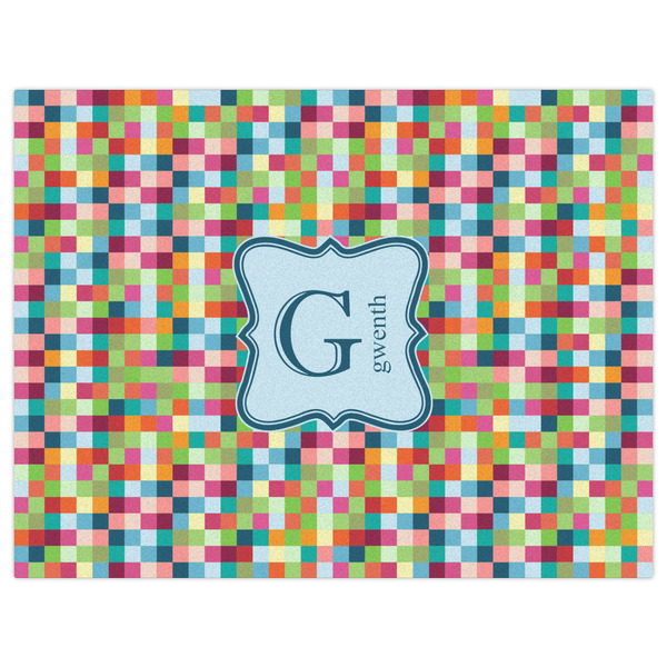 Retro Pixel Squares Indoor / Outdoor Rug - 6'x8' - Front Flat