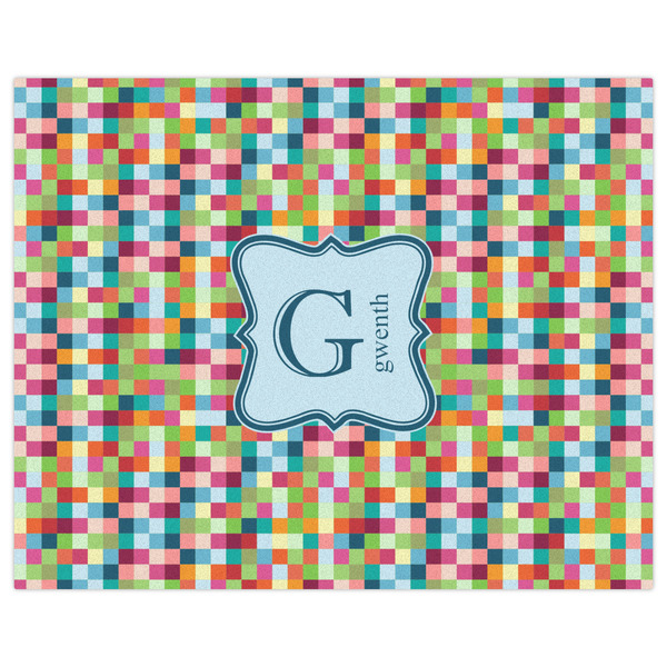 Retro Pixel Squares Indoor / Outdoor Rug - 8'x10' - Front Flat