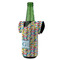 Retro Pixel Squares Jersey Bottle Cooler - ANGLE (on bottle)