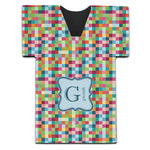 Retro Pixel Squares Jersey Bottle Cooler (Personalized)