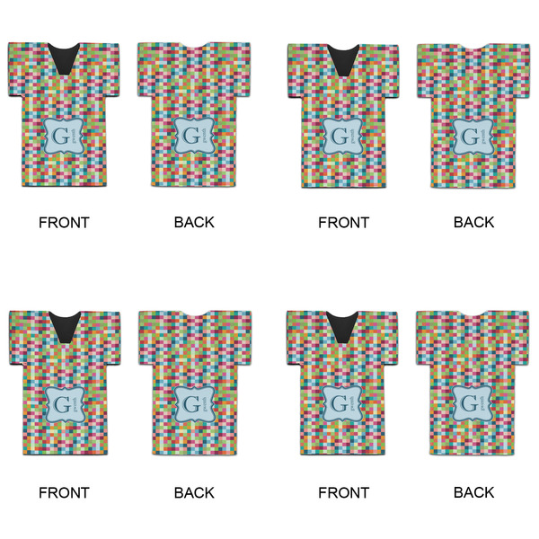 Retro Pixel Squares Jersey Bottle Cooler - Set of 4 - APPROVAL