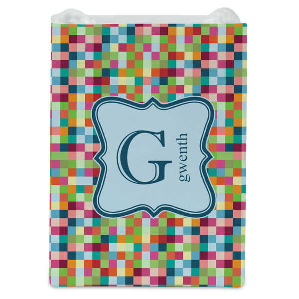 Retro Pixel Squares Jewelry Gift Bag - Gloss - Front